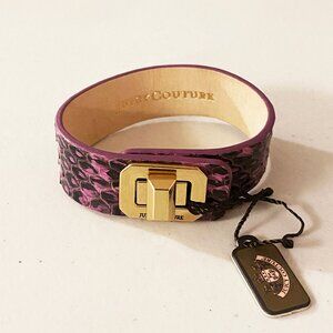 Juicy Couture Purple Snakeskin Turnlock Bracelet
